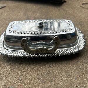 Elegant Silver Butter Dish
